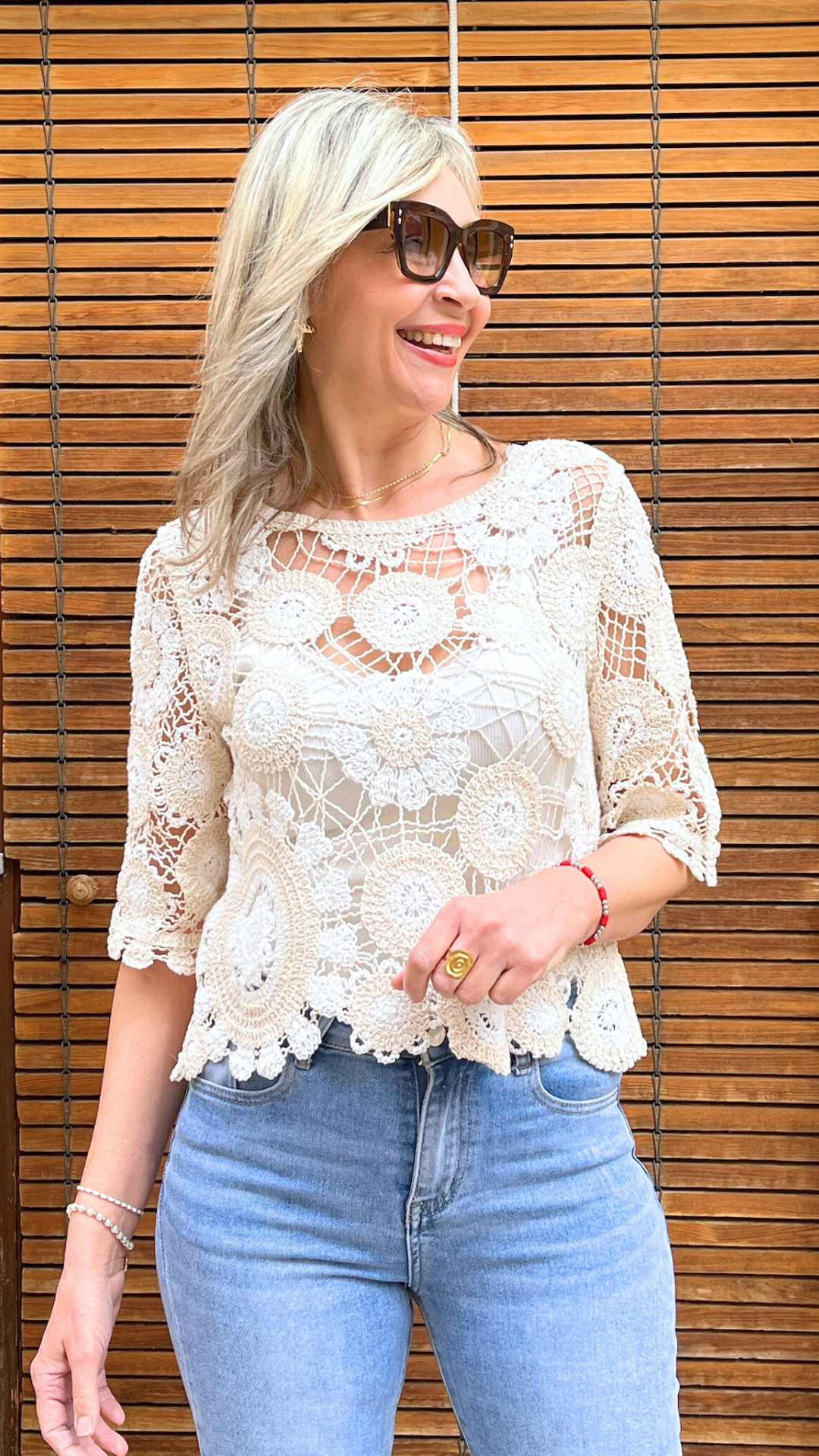 Blusa-Jersey crochet Bantuk
